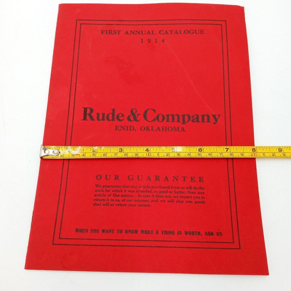 1914 Rude And Company Catalog Enid Oklahoma Farm Supply First Annual Catalogue